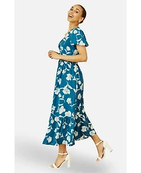 Yumi Women's Floral Button Down Midi Dress