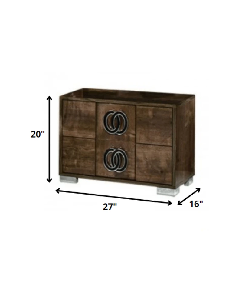 Wood Nightstand with Storage – Functional Bedroom Side Table in Natural Wood Finish