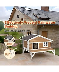 6thdruple Outdoor Insulated Cat House, Waterproof Wooden Shelte with Foam Walls and Platform