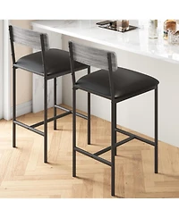 gaomon Retro 2-Person Bar Set, 3-Piece High Top Table Set with Padded Folding Stools and 3 Storage Compartments