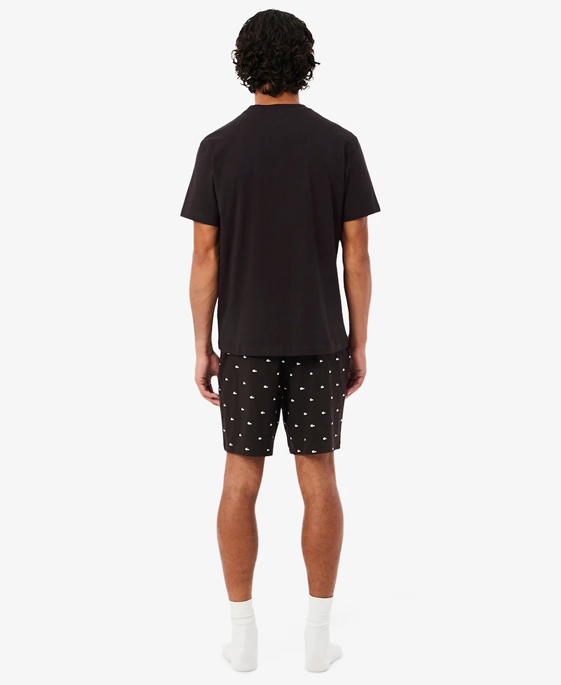 Lacoste Men's Crewneck T-Shirt and Pajama Shorts, 2-Piece Set
