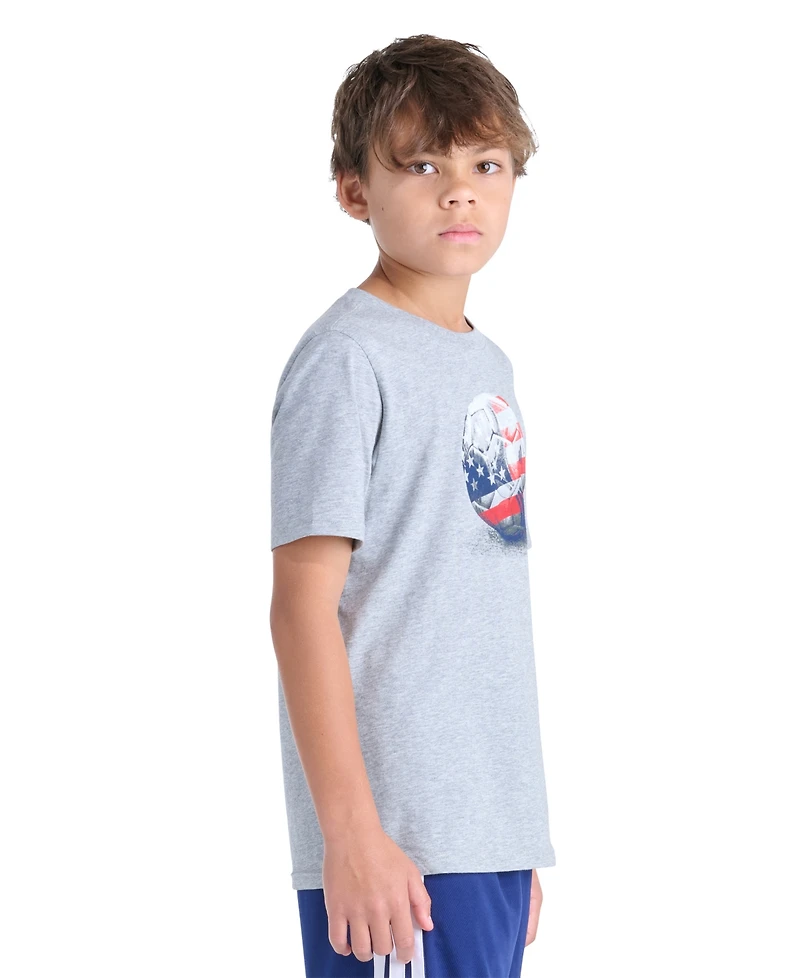 adidas Boys' 8-20 Usa Photoreal Soccer Short-Sleeve T-Shirt
