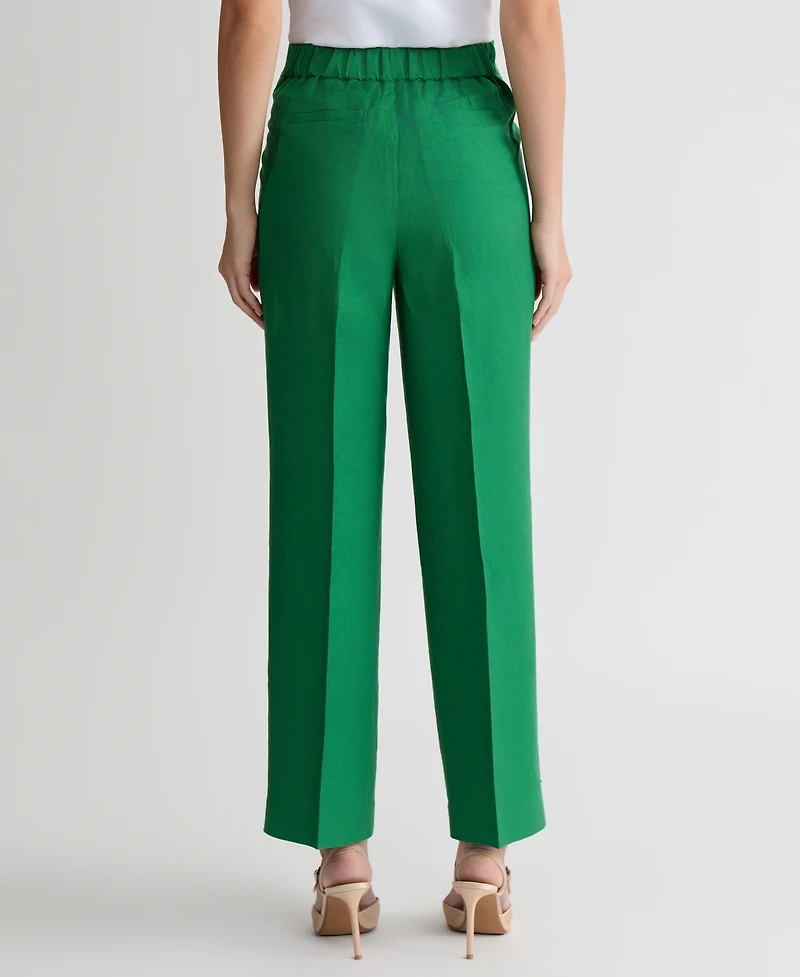 Kasper Women's Linen-Blend Pull-On Pants