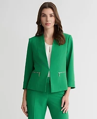 Kasper Women's Zip-Pocket 3/4-Sleeve Blazer, Regular & Petite