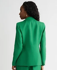 Kasper Women's Linen Notched Collar One-Button Blazer