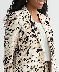Kasper Women's Animal-Print One-Button Blazer