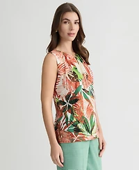 Kasper Women's Pleated Keyhole Top