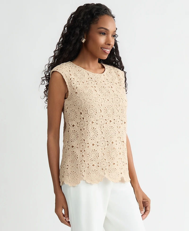 Kasper Women's Crocheted Sleeveless Top, Regular & Petite