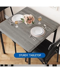 gaomon 2-Piece Wooden Dining Set with Upholstered Chairs, Square Kitchen Table for Small Spaces and Apartments