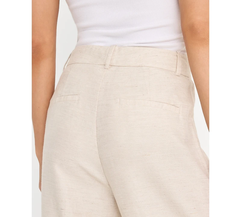 Good American Women's Mid-Rise Wide Leg Trousers
