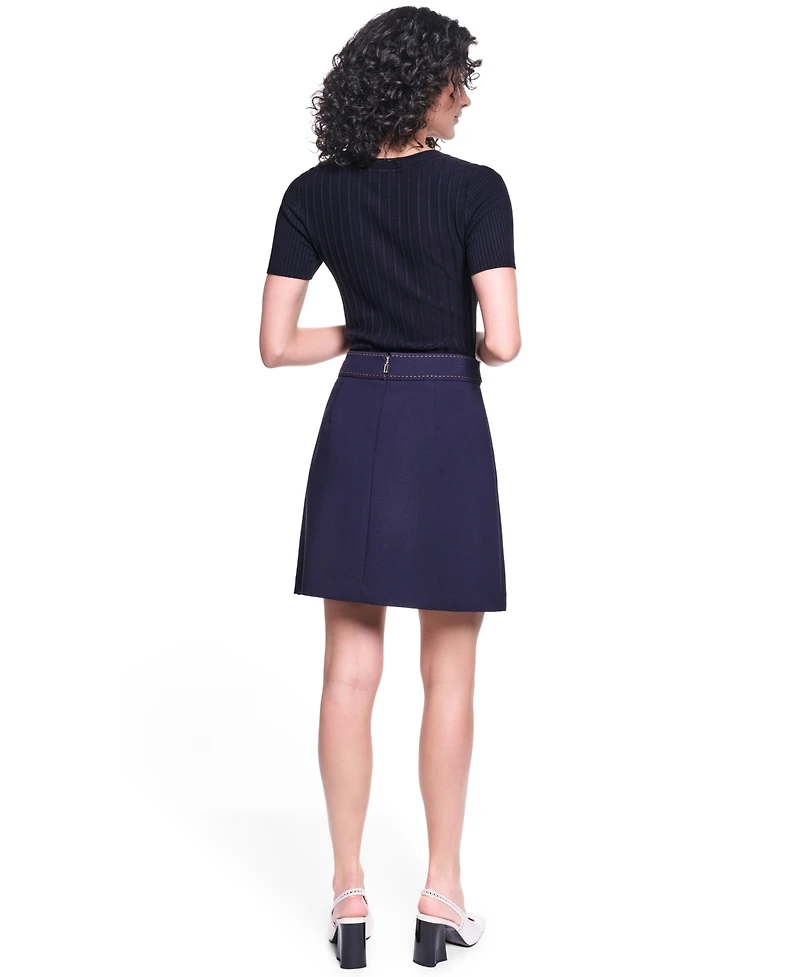 Karl Lagerfeld Paris Women's Invisible Zipper Mini Skirt