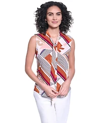 Karl Lagerfeld Paris Women's Tie V-Neck Top