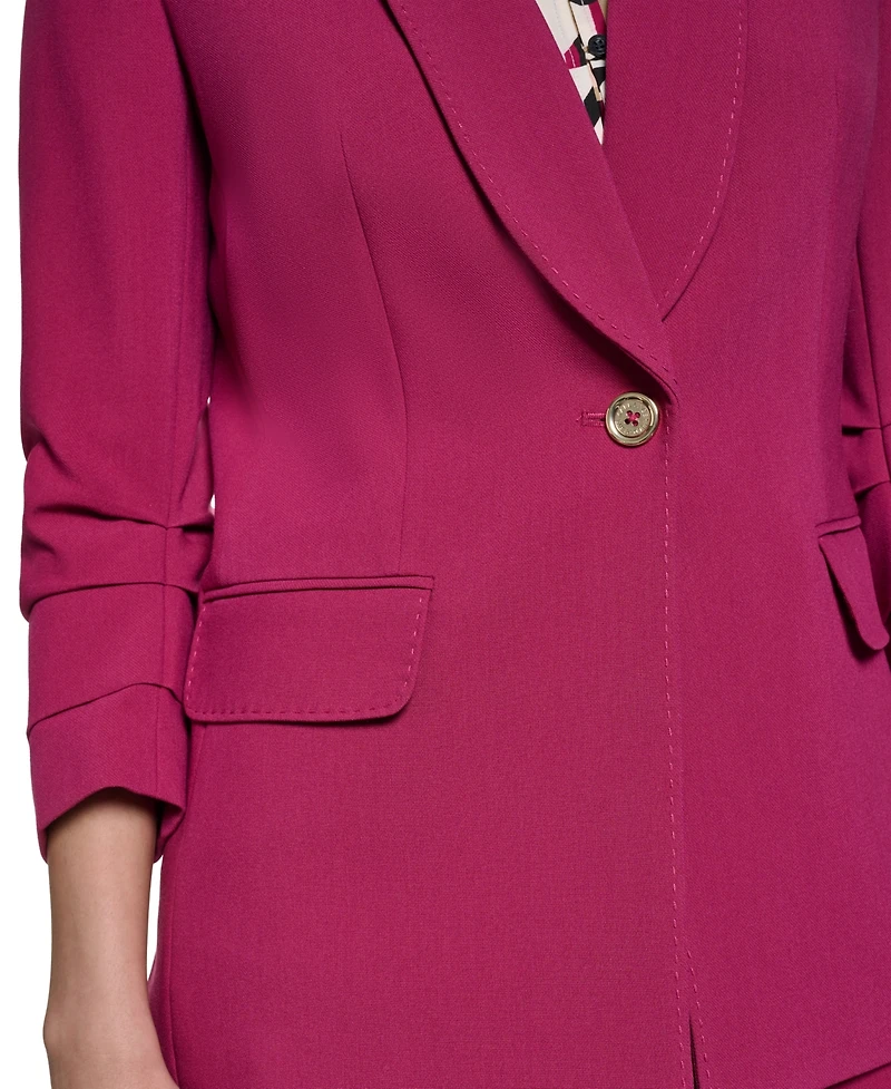 Karl Lagerfeld Paris Women's Long-Sleeve Shoulder Padded Jacket