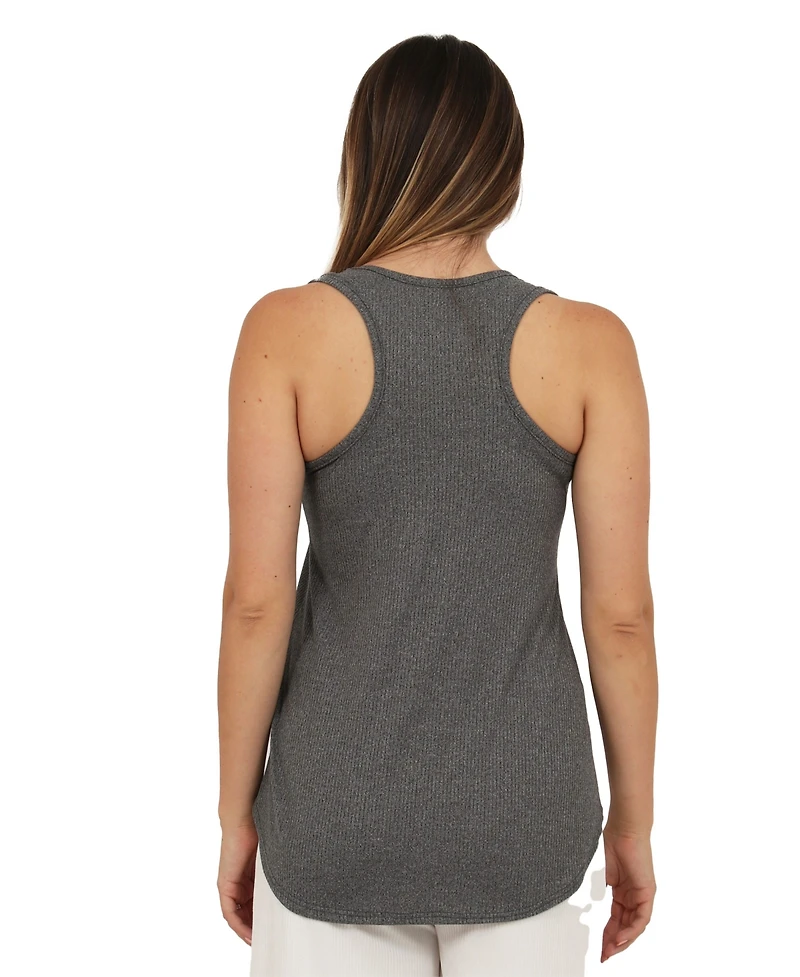 24seven Comfort Apparel Women's Ribbed Scoop Neck Tank Top