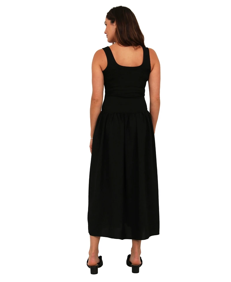 24seven Comfort Apparel Women's Scoop Neck Maxi Dress