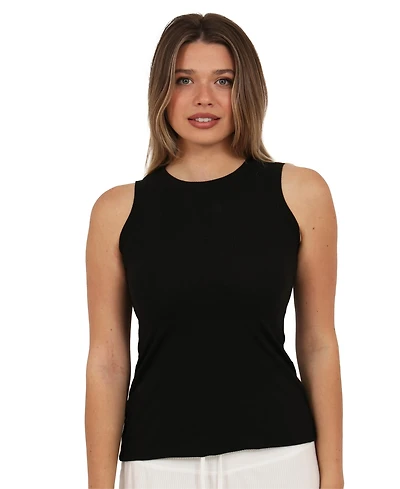 24seven Comfort Apparel Women's Ribbed Knit Sleeveless Tank Top