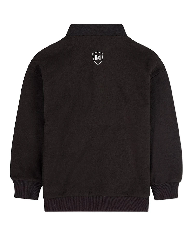 MeMoi Toddler Boys Long-Sleeve Cotton-Rich Fleece Polo Sweatshirt