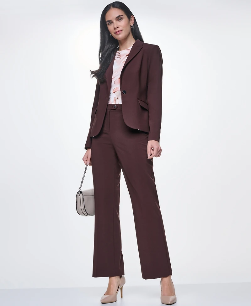 Calvin Klein Petite Notch Collar One-Button Jacket
