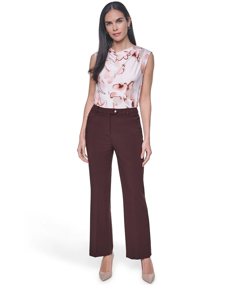 Calvin Klein Petite Mid-Rise Straight Pants