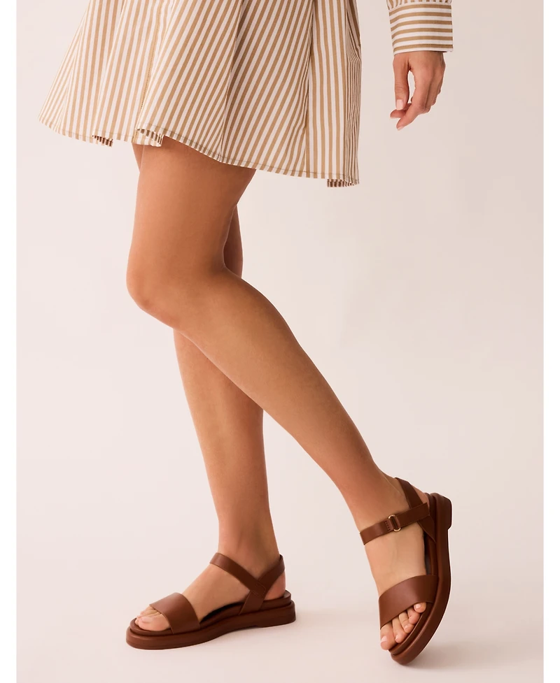 Anne Klein Women's Elani Round Toe Footbed Sandals