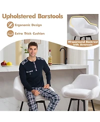 gaomon Set of 2 26" Swivel Counter Stools, Sherpa Fabric for Island