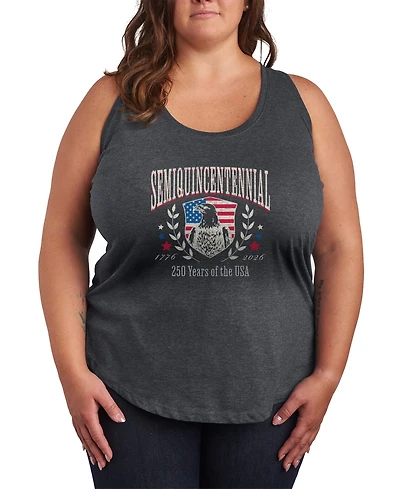 Hybrid Apparel Plus Size Instant Message Semiquincentennial Collegiate Racerback Graphic Tank Top