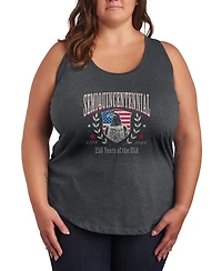Hybrid Apparel Plus Size Instant Message Semiquincentennial Collegiate Racerback Graphic Tank Top