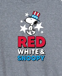 Hybrid Apparel Plus Peanuts Red White Snoopy Racerback Graphic Tank Top