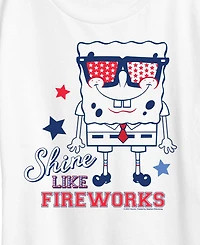 Hybrid Apparel Plus SpongeBob Square Pants Shine Like Fireworks Short-Sleeve Graphic T-Shirt