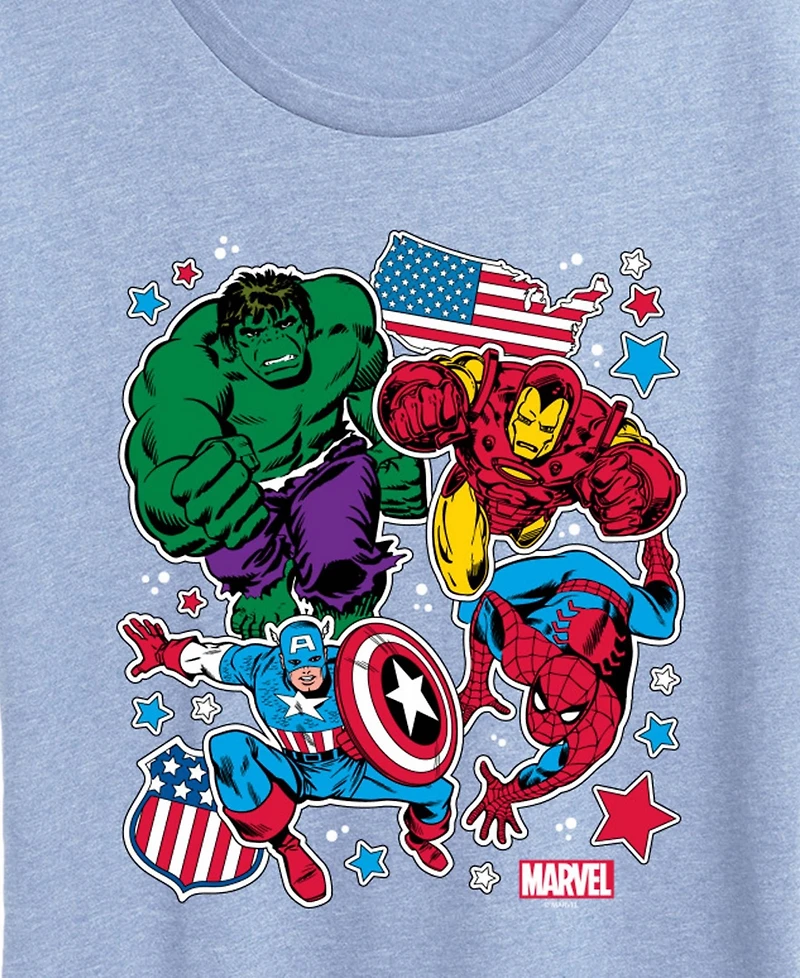 Hybrid Apparel Plus Marvel America Avengers Short-Sleeve Graphic T-Shirt