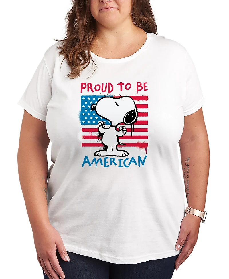 Hybrid Apparel Plus Peanuts Snoopy Street Usa Short-Sleeve Graphic T-Shirt