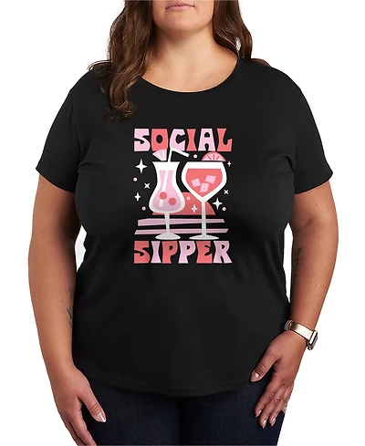 Hybrid Apparel Plus Instant Message Social Sipper Short-Sleeve Graphic T-Shirt