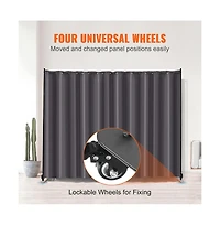 Sugift Portable Panel Room Divider with Wheels, Freestanding Curtain Privacy Screen for Office Bedroom Study