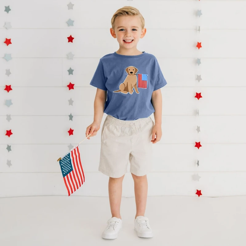 Sweet Wink Big Boys Patriotic Pup Patch Short Sleeve T-Shirt