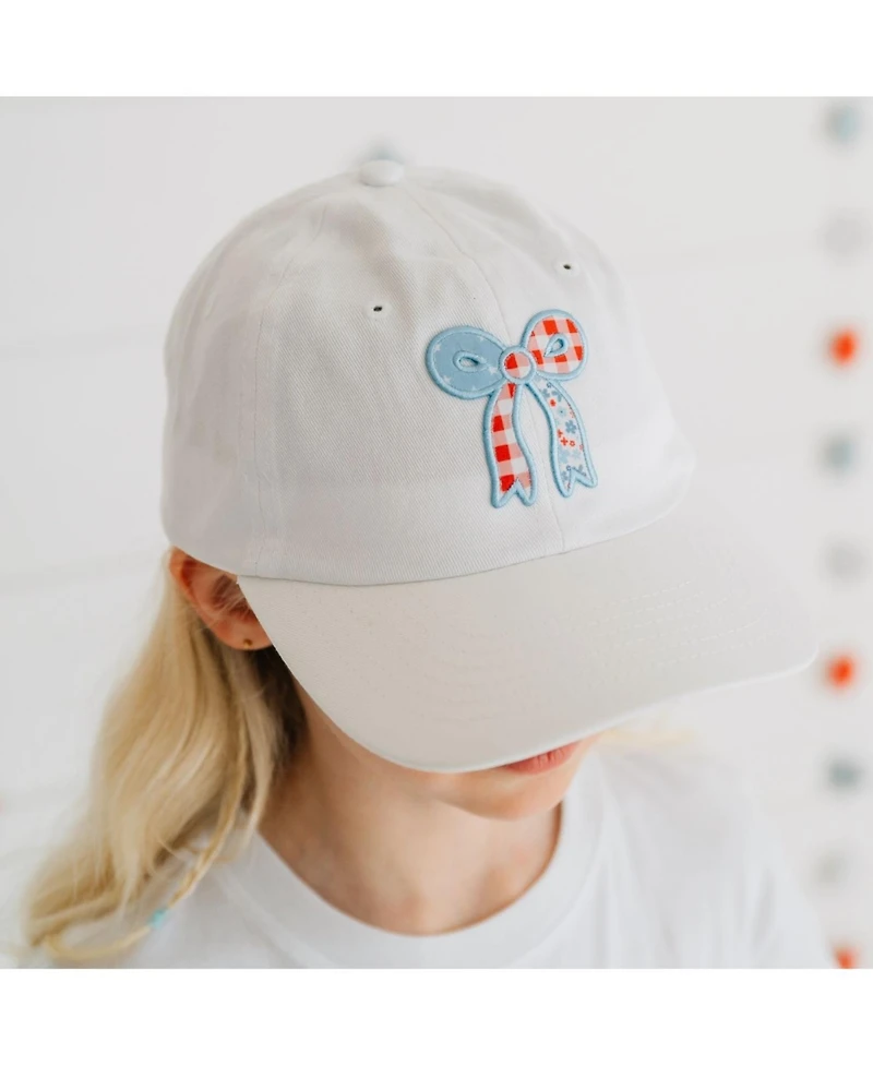 Sweet Wink Girls Patchwork Bow Patch Patch Baseball Hat