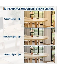 gaomon 4-6 Person Round Farmhouse Dining Table with Pedestal