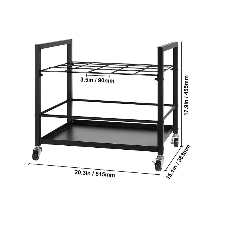 Sugift 20-Slot Mobile Blueprint Storage Rack with Locking Wheels for Architectural Plans and Poster Rolls