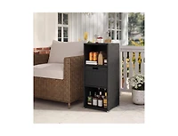 sumyeg Outdoor Storage Cabinet Patio Wicker Organizer with Drawer