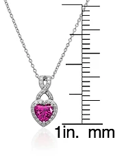 Macy's 2-Pc.Lab Grown Ruby (3.6 ct.tw.) And White Sapphire (0.78 ct.tw.) Infinity Heart Pendant Necklace and Earrings Set in Sterling Silver