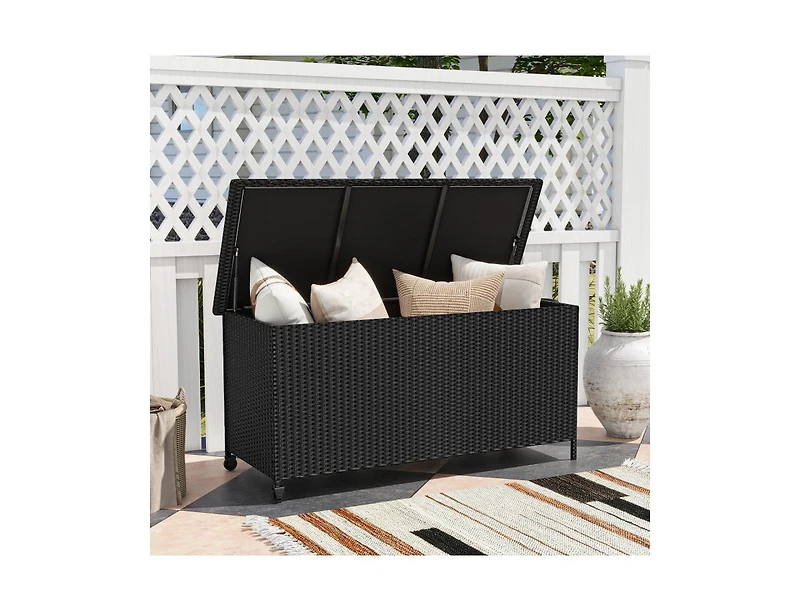 sumyeg 85 Gallon Storage Container with Waterproof Liner and Universal Wheels