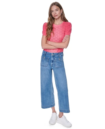 Dkny Jeans Petite High-Rise Patch-Pocket Wide Leg
