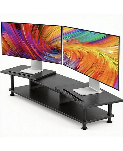 Gnuadz Dual Monitor Stand Riser Adjustable Desktop Organizer