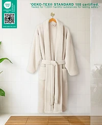 American Soft Linen Unisex Luxury Hotel Spa Warm Shawl Collar Plush Fleece Bath Robe
