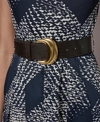 Donna Karan New York Women's Square Neck Fit & Flare Belted Maxi Dress