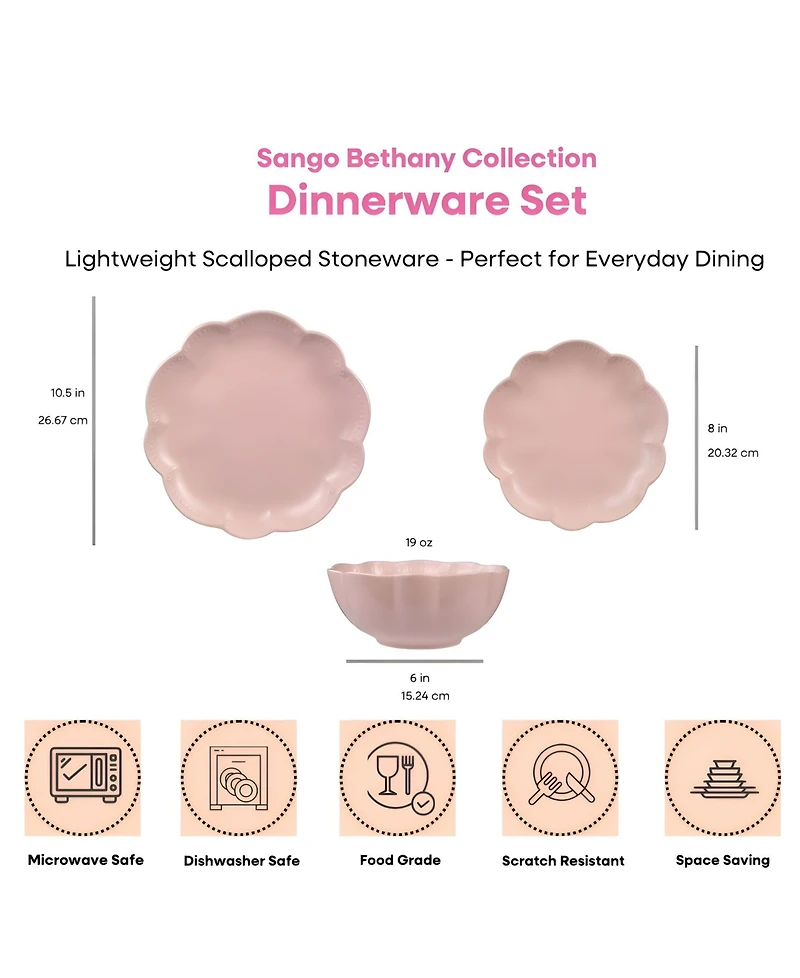 Sango Bethany Green 12-Pc. Dinnerware Set, Service for 4
