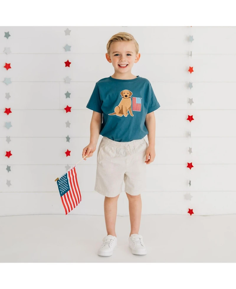 Sweet Wink Little Boys Patriotic Pup Patch Short Sleeve T-Shirt