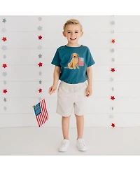 Sweet Wink Little Boys Patriotic Pup Patch Short Sleeve T-Shirt