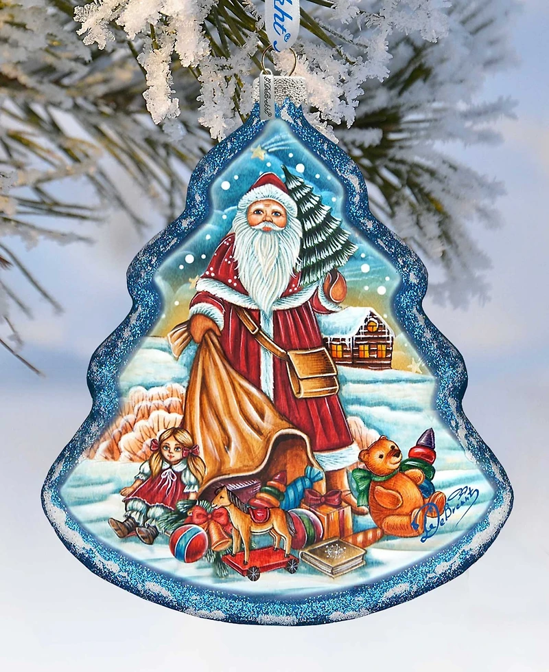 G.DeBrekht Nordic Santa Tree Glass Ornament