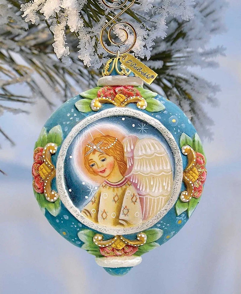 G.DeBrekht Hand Painted Scenic Ornament Angel Ornament