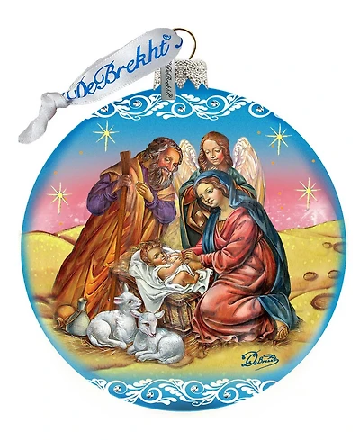G.DeBrekht Limited Edition Nativity Ball In Blue Glass Ornament
